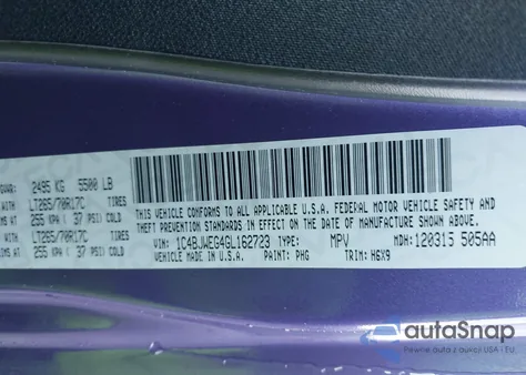 2016 Jeep Wrangler Unlimited Backcountry z USA, uszkodzony, nr VIN 1C4BJWEG4GL162723